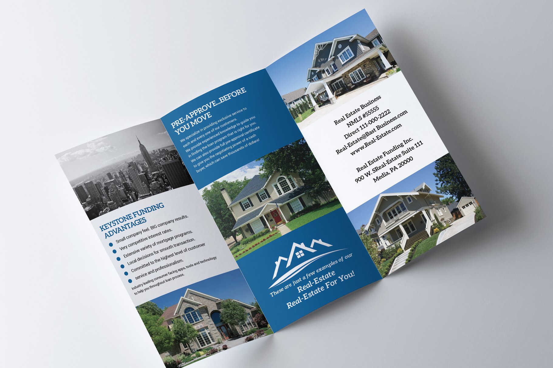 房产销售房产中介折页传单PSD模板 Real Estate Trifold Brochure插图(2)