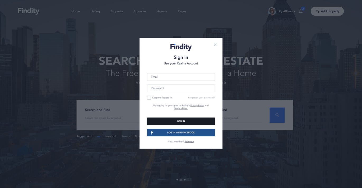 房地产销售租赁中介网站界面设计SKETCH模板 Findity – Real Estate Template插图(9)