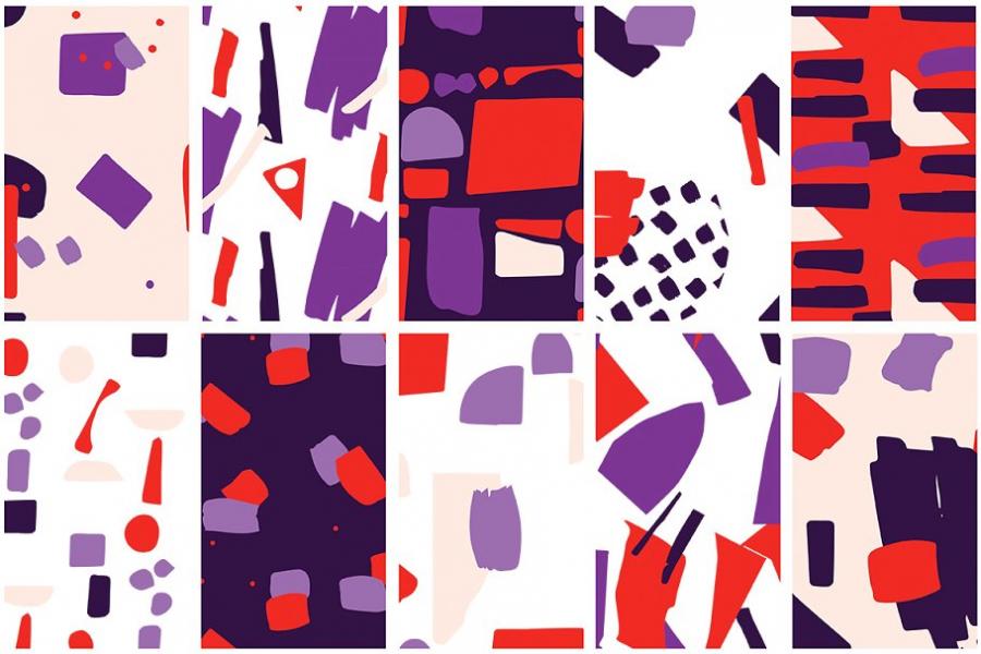 40款抽象图形多彩图案背景纹理 Abstract Colorful Patterns插图(4)