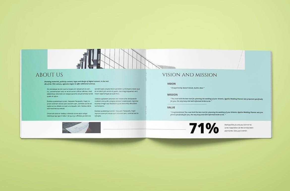 建筑公司简介企业画册设计模板 Architecture A4 Landscape Proposal Brochure插图2