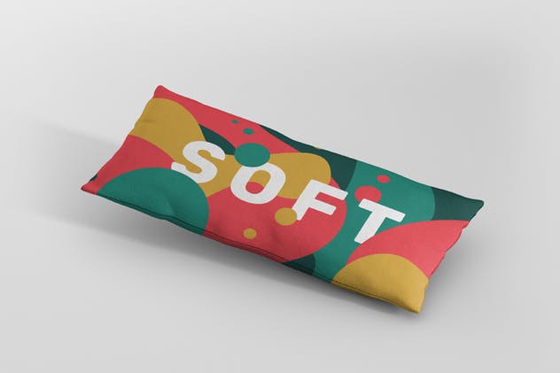 时尚多彩长矩形沙发卧室枕头样机模板 Pillow Mockup – Long Rectangle插图(3)