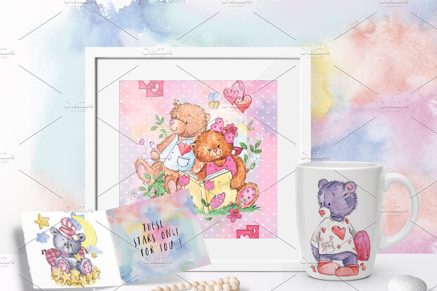 可爱熊与老鼠手绘剪切画素材 SO LOVELY BEARS+ 1 MOUSE :)插图(10)