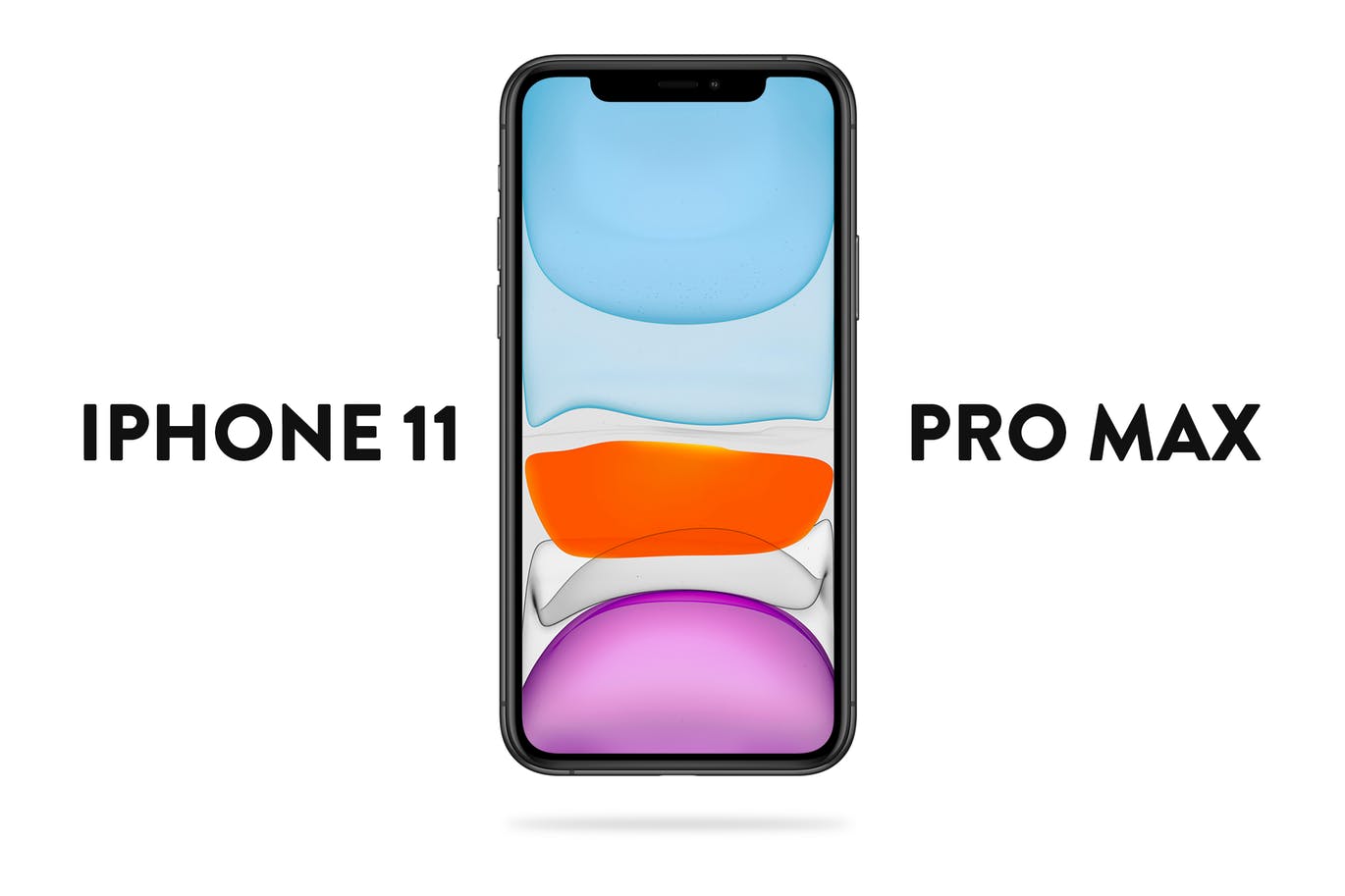 iPhone 11 Pro Max手机正面视图屏幕预览样机模板 iPhone 11 Pro Max Mockup插图