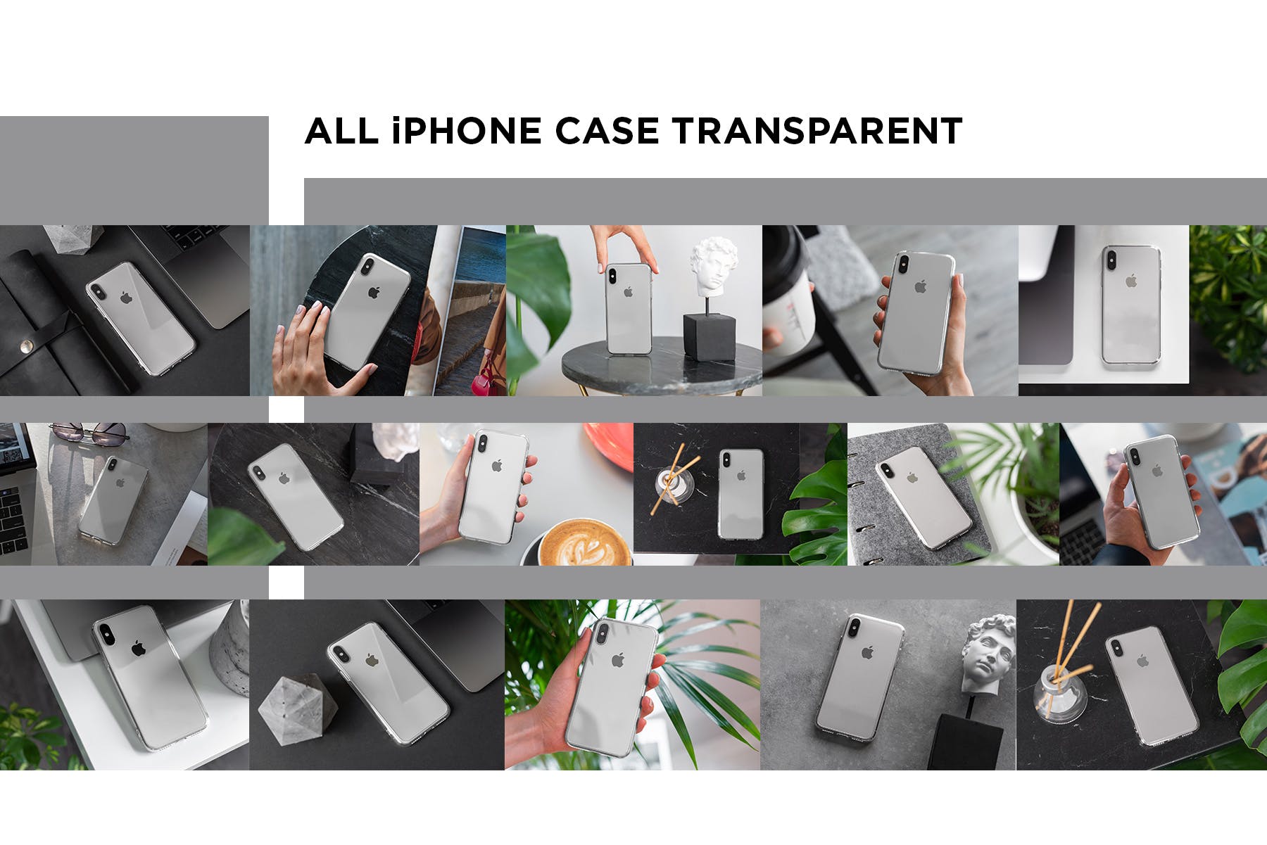 iPhone Xs透明手机壳外观设计效果图样机v2 iPhone Xs Clear Case Mock-Up vol.2插图(11)