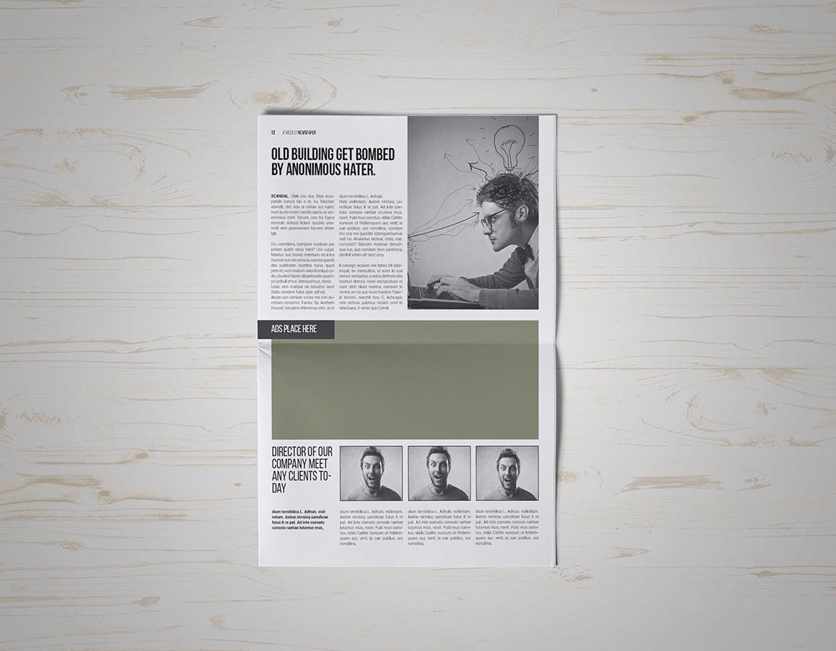 企业品牌内宣报纸设计模板 InDesign Newspaper Template插图(7)