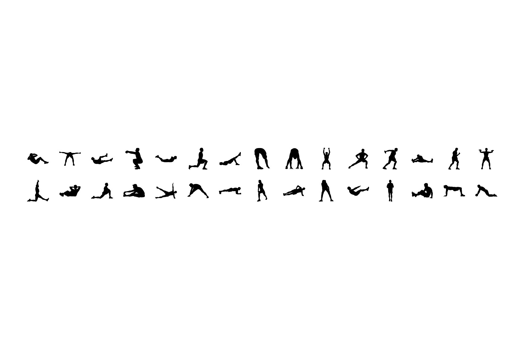 928个体育运动人体姿势矢量剪影 928 Sports Silhouette Vectors插图(7)