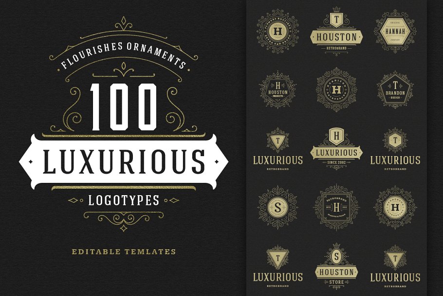 1000+复古风格Logo&徽章模板 1000 Logos and Badges Bundle插图(31)