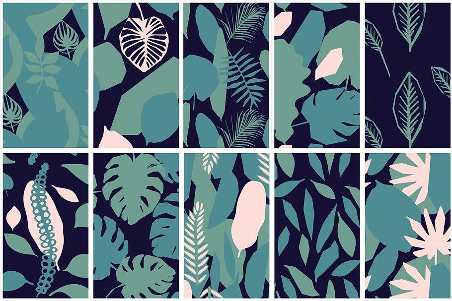 热带丛林矢量图案纹理 Jungle Tropics- Vector Patterns插图(10)