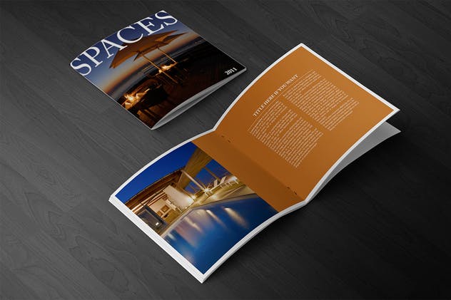 简约方形杂志宣传册样机 Square Brochure Mockups插图(5)