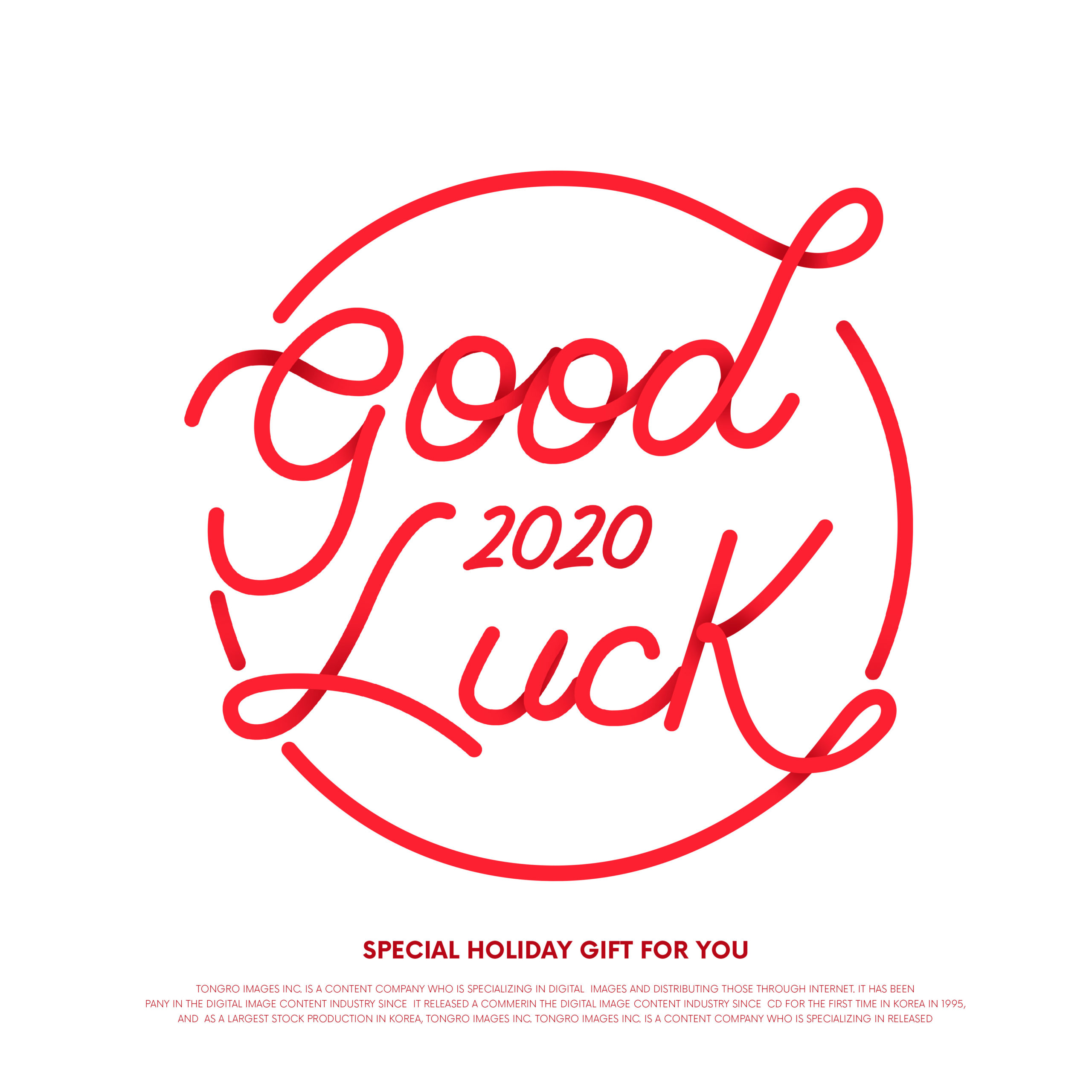 “2020年好运”白底徽标海报/传单/贺卡设计素材插图