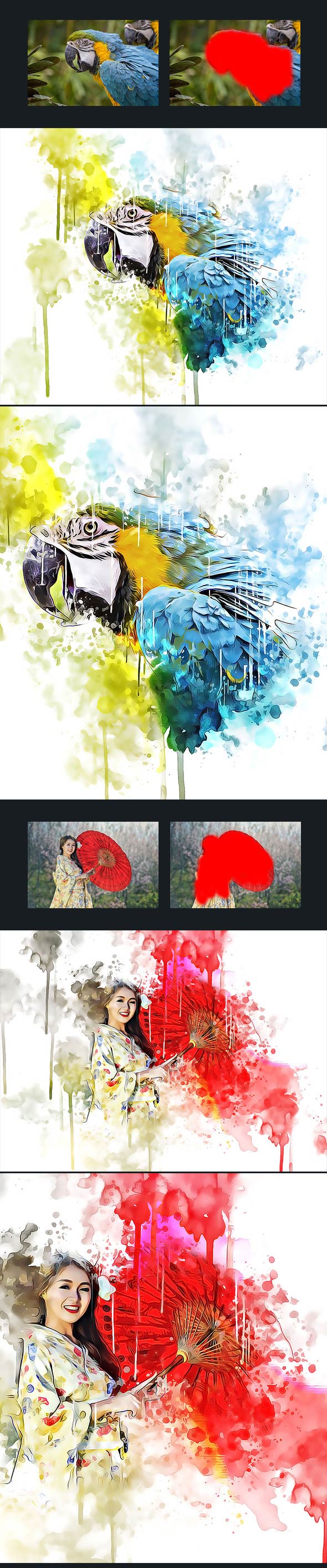 艺术性水彩画的PS动作下载 Watercolor Artist Photoshop Action [atn]插图(5)