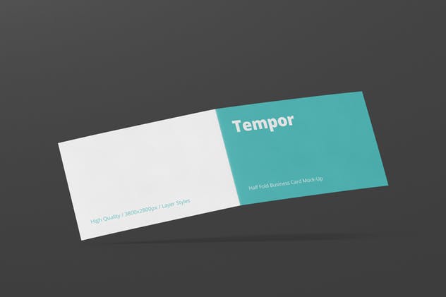 折叠型企业名片卡片样机 Folded Business Card Mockup插图(8)