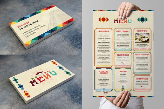 墨西哥风味餐馆菜单设计PSD模板 Mexican Style Food Menu Template插图(6)