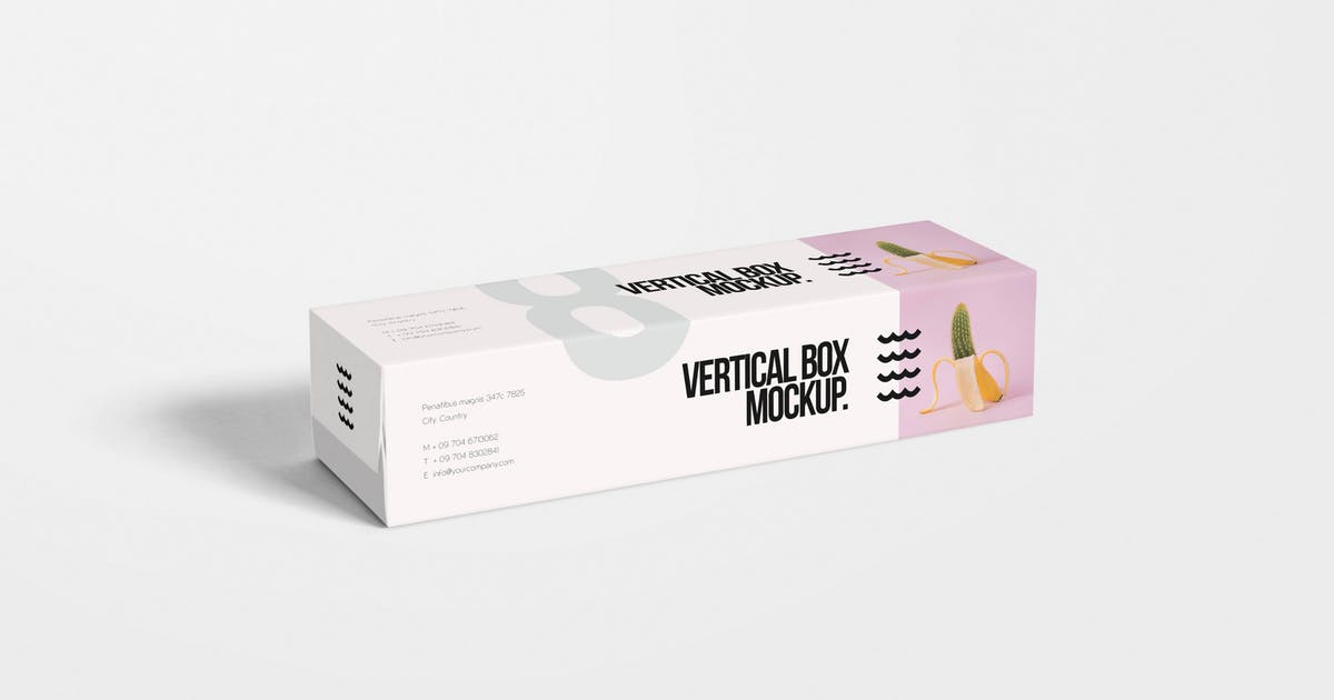 矩形产品包装盒设计图样机模板 Vertical Box Mockups插图