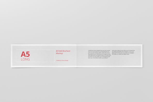 A5长双折页小册子传单样机 A5 Long Bi-Fold Brochure Mock-Up Landscape插图(10)