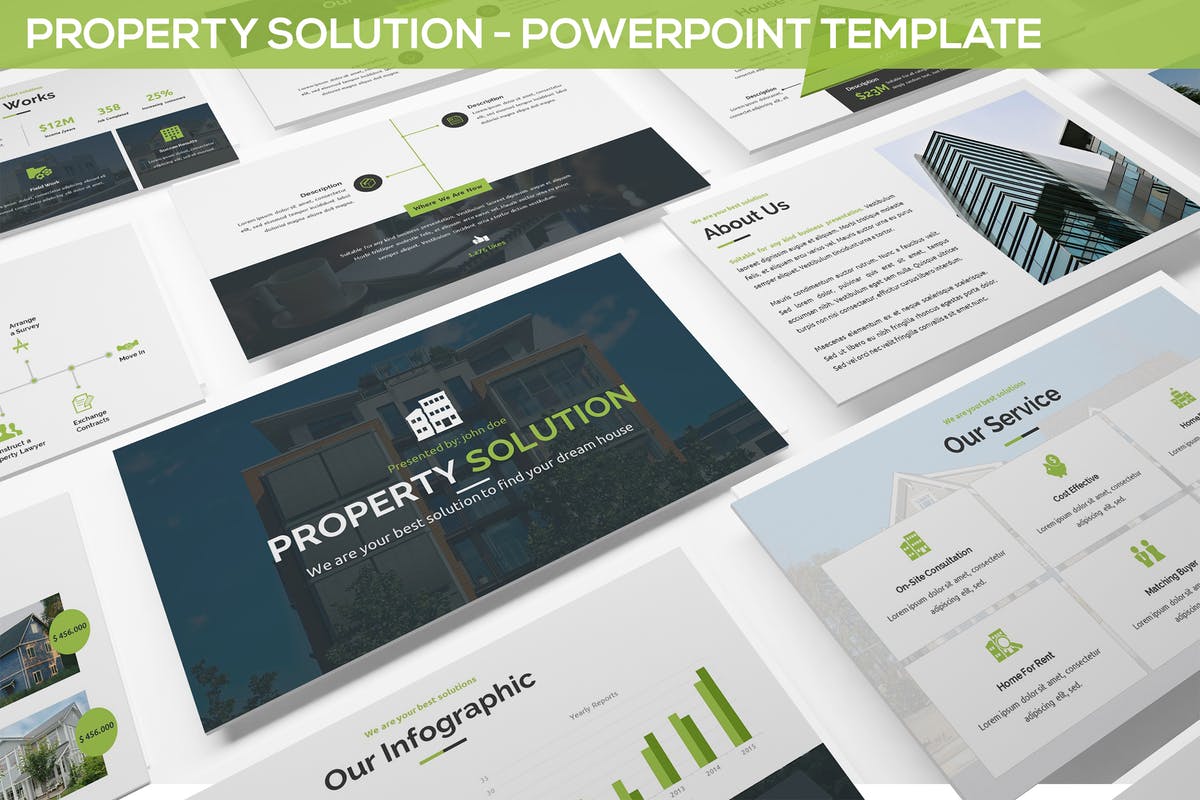 物业管理解决方案房地产商业PPT模板 Property Solution – Powerpoint Template插图