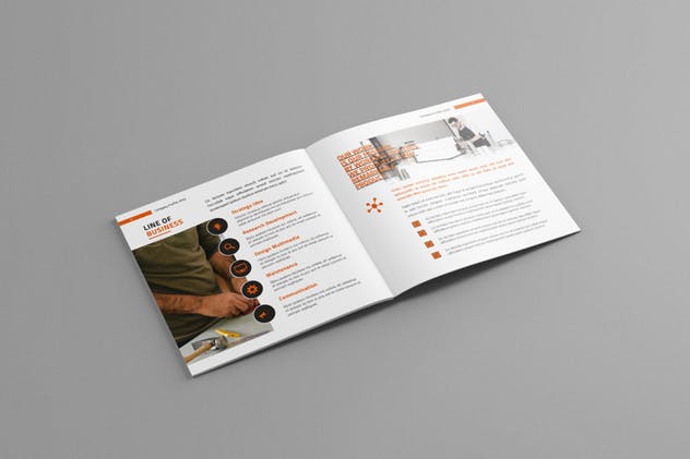 简约风格方形企业介绍手册设计模板 Square Company Profile插图(4)