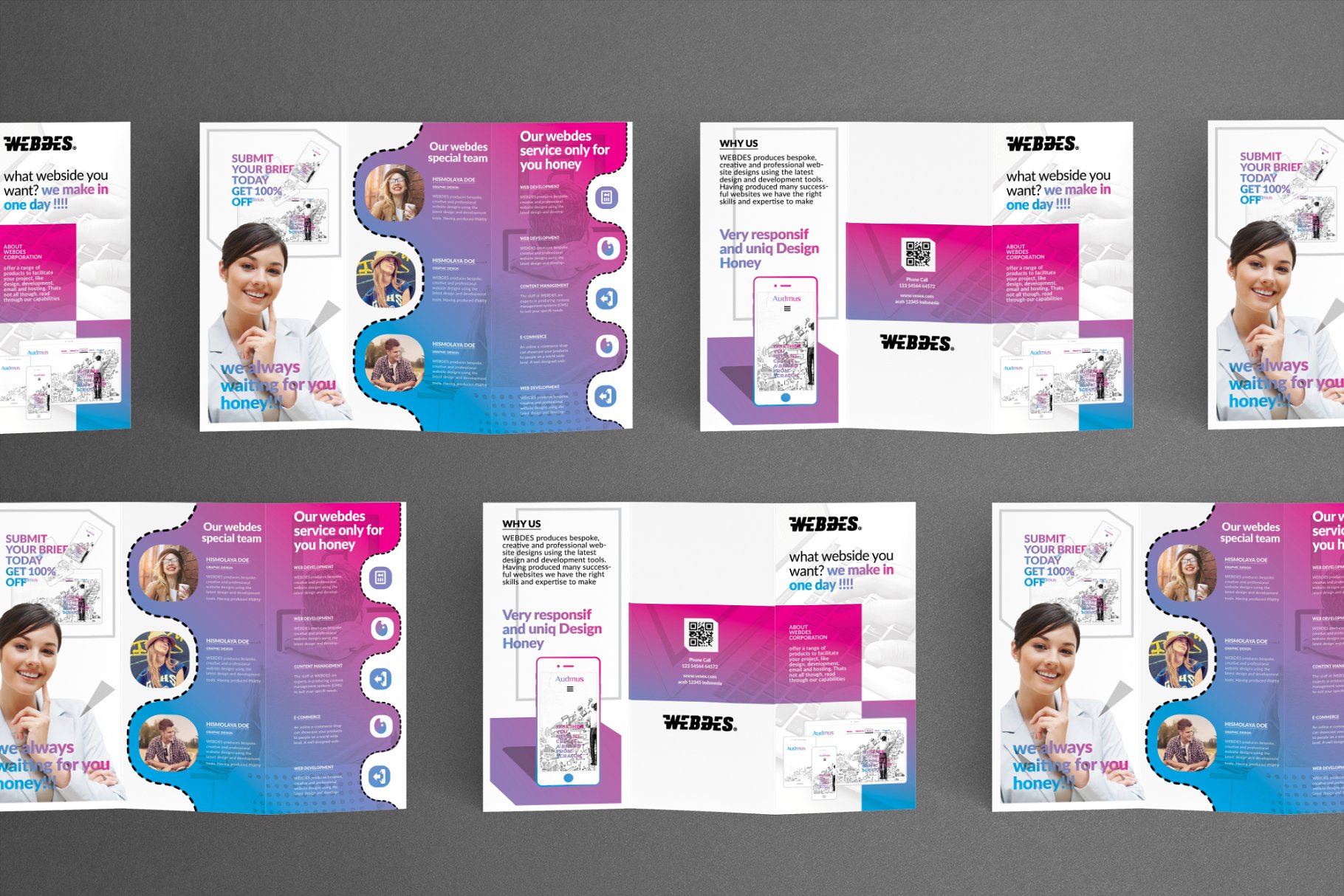 实用三折页商务推广宣传册模板 Trifold Brochure插图(1)