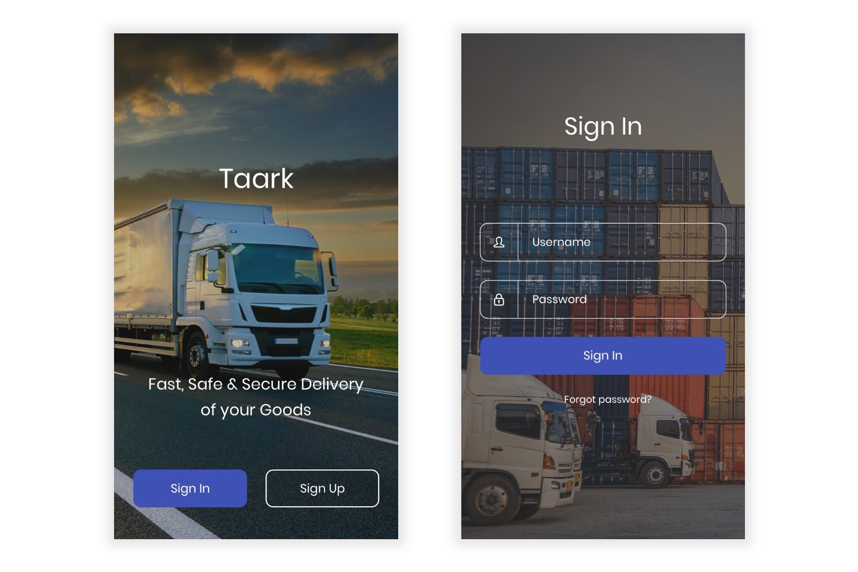 物流运输快递企业APP应用UI设计XD模板 Taark – Logistics & Transport Adobe XD UI Kit插图(1)