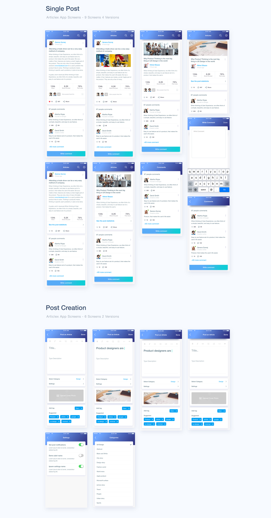 多功能多用途 APP UI 套件 Articlex Multipurpose iOS Ui Kit（75+界面模板，for Sketch）插图(2)