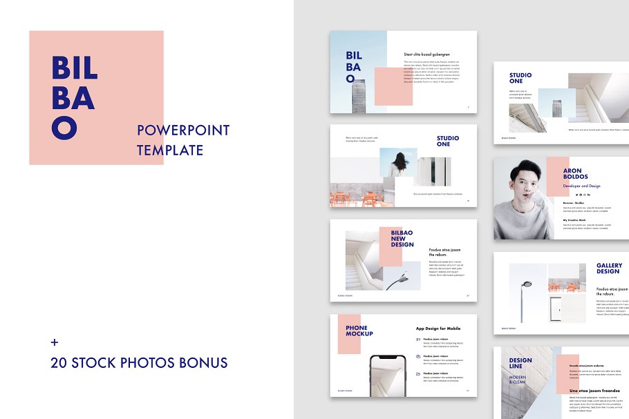 创意设计公司路演PPT幻灯片模板 BILBAO – Powerpoint Template + Bonus插图