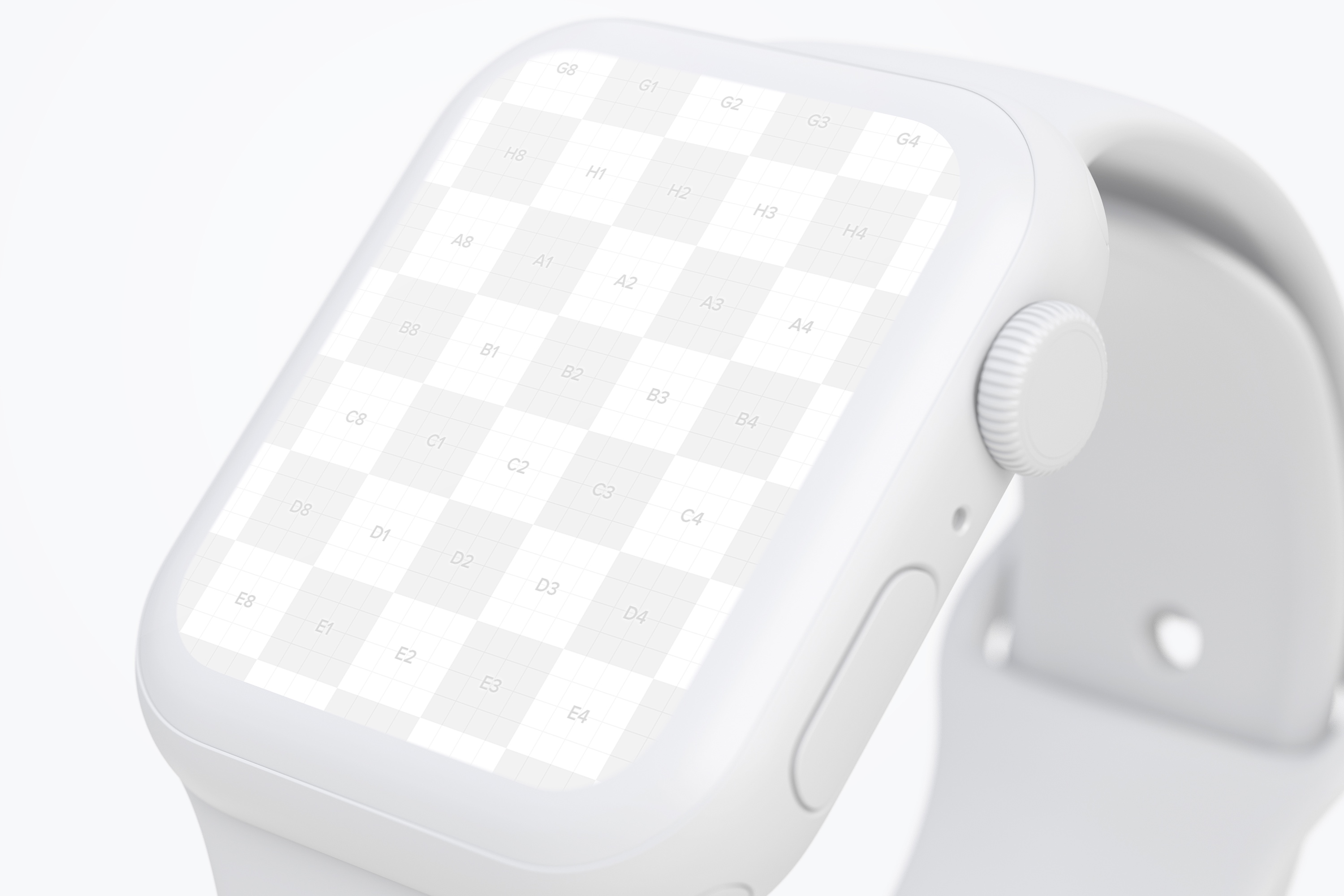 白色陶瓷Apple Watch第四代APP应用UI设计展示样机 Clay Apple Watch Series 4 (44mm) Mockup, Close up插图1 白色陶瓷Apple Watch第四代APP应用UI设计展示样机 Clay Apple Watch Series 4 (44mm) Mockup, Close up插图1