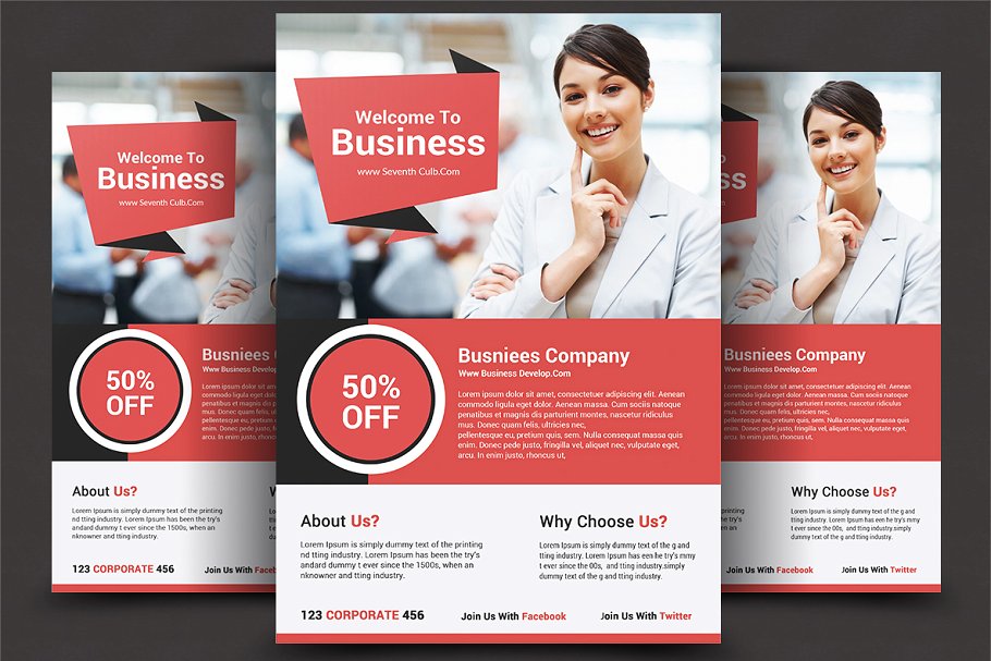 8款企业商务推广宣传单模板 (8) Corporate Flyer Bundle插图(1)