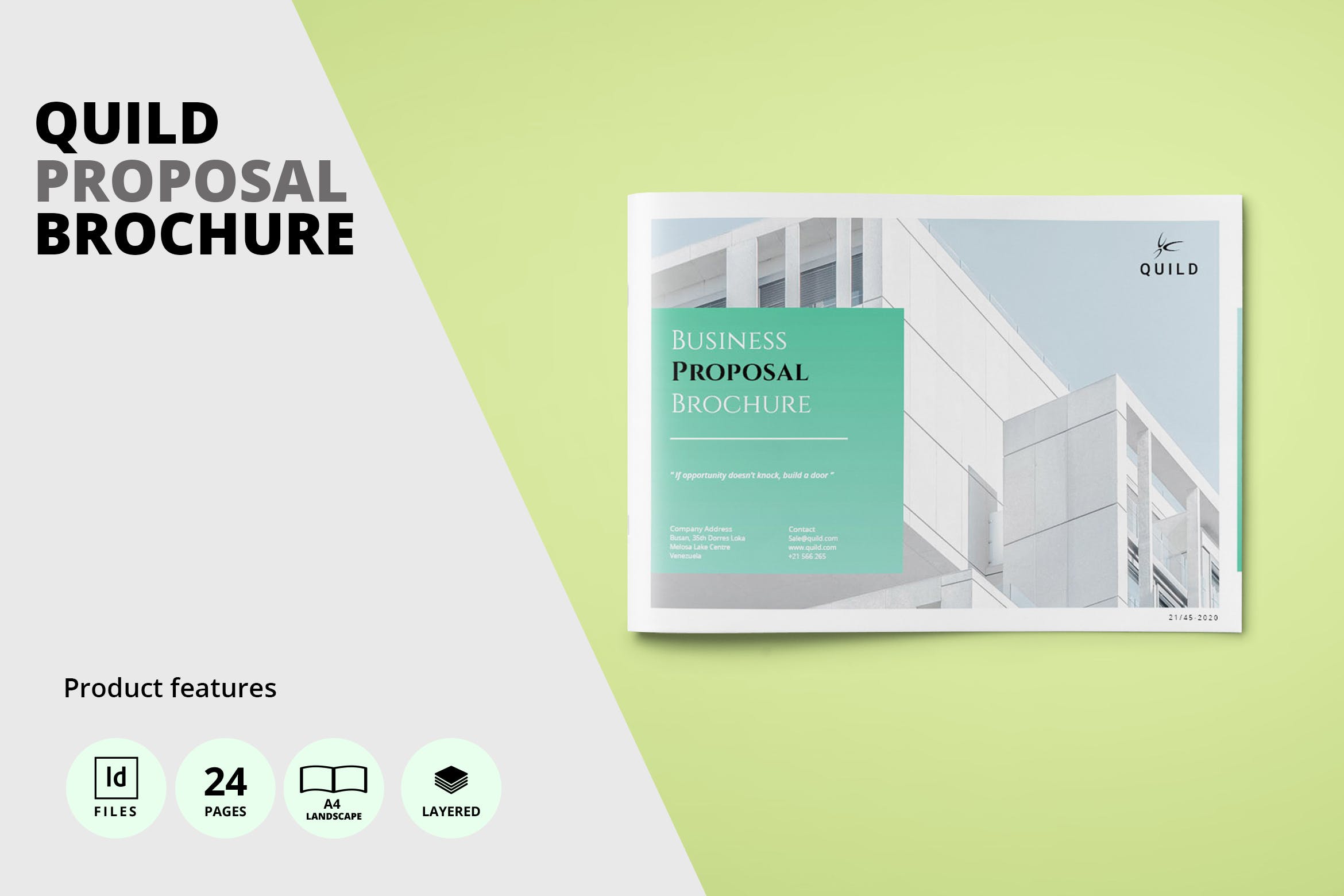 建筑公司简介企业画册设计模板 Architecture A4 Landscape Proposal Brochure插图