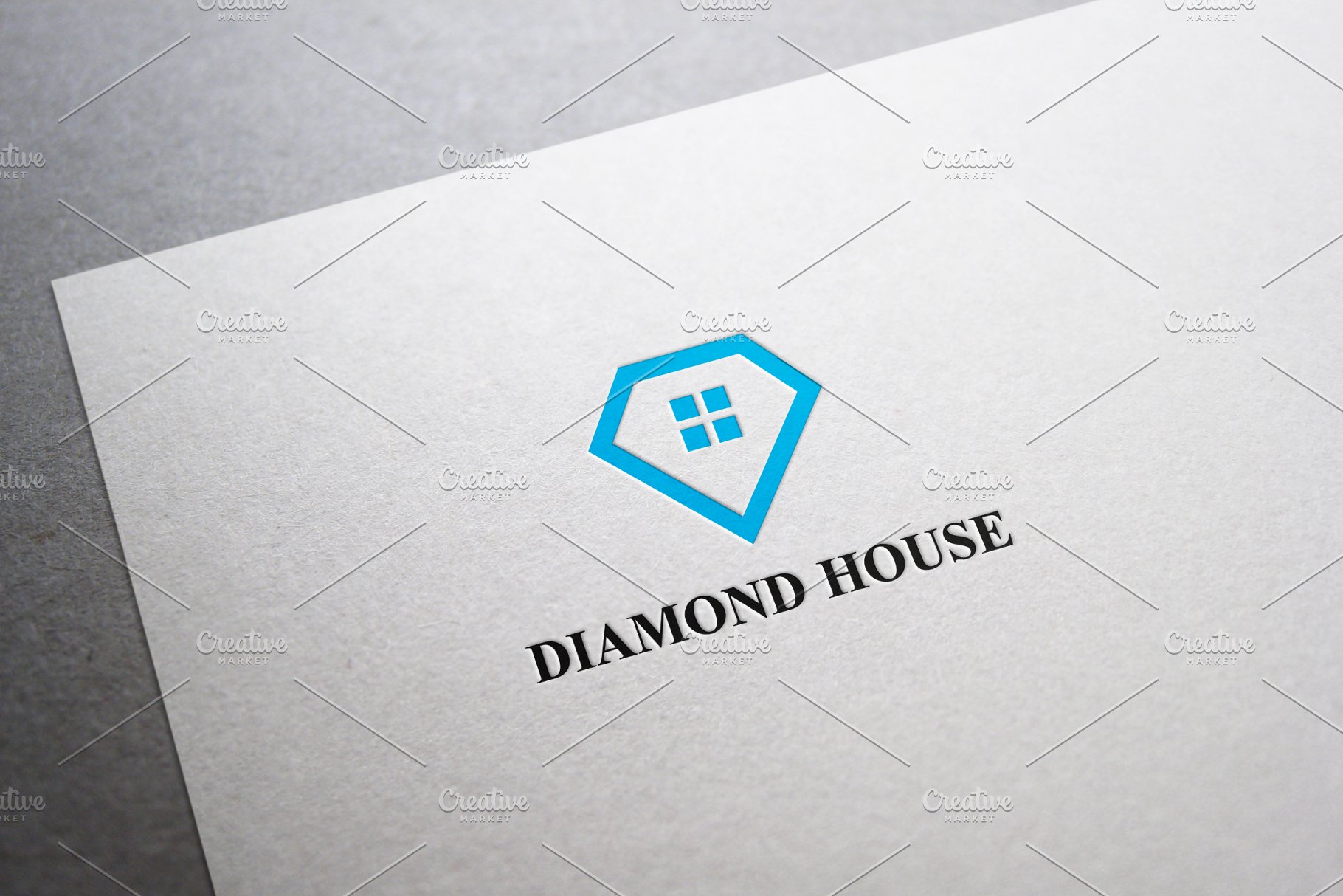 极简主义钻石房子Logo标志 Diamond House Logo插图