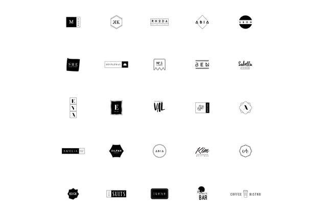50款极简主义几何图形创意Logo设计模板V3 50 Minimal Logos Vol.3插图1