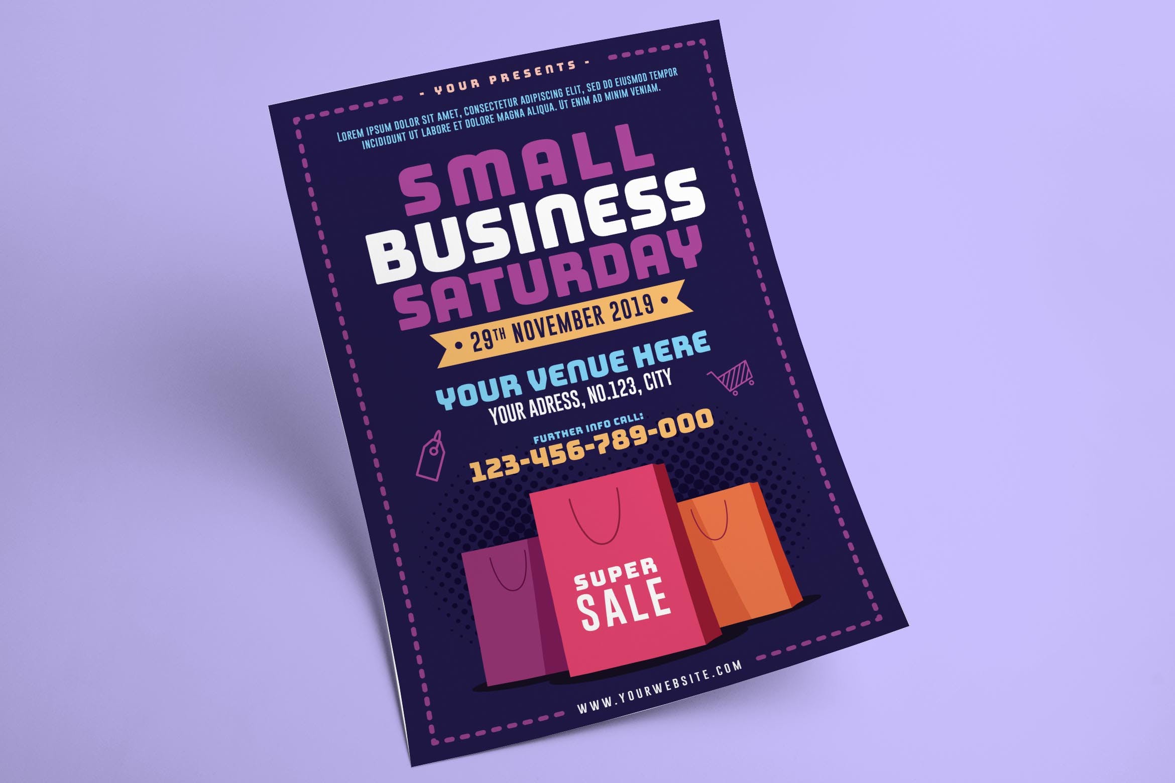 季末促销活动海报传单设计模板 Small Business Saturday Flyer插图