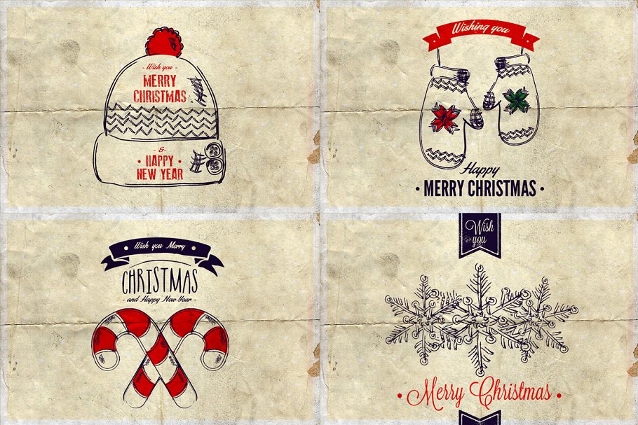 圣诞节主题背景&卡片模板v3 Christmas Background & Cards Vol.3插图(3)