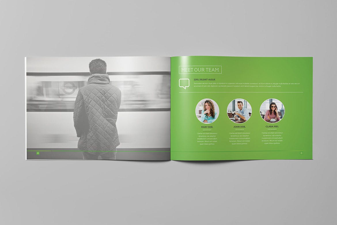 横版公司/企业画册设计设计模板 LIght Business Landscape Brochure插图11