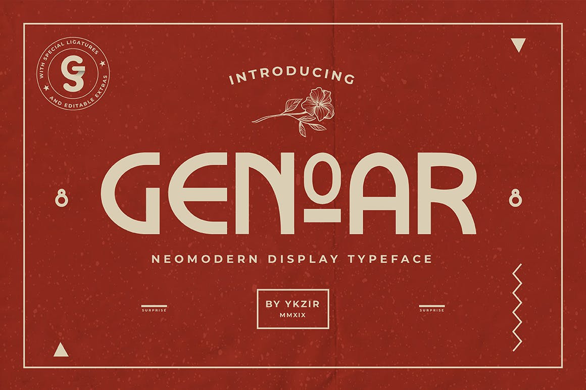 现代未来主义/当代艺术混合风格英文无衬线字体 Genoar Typeface插图1