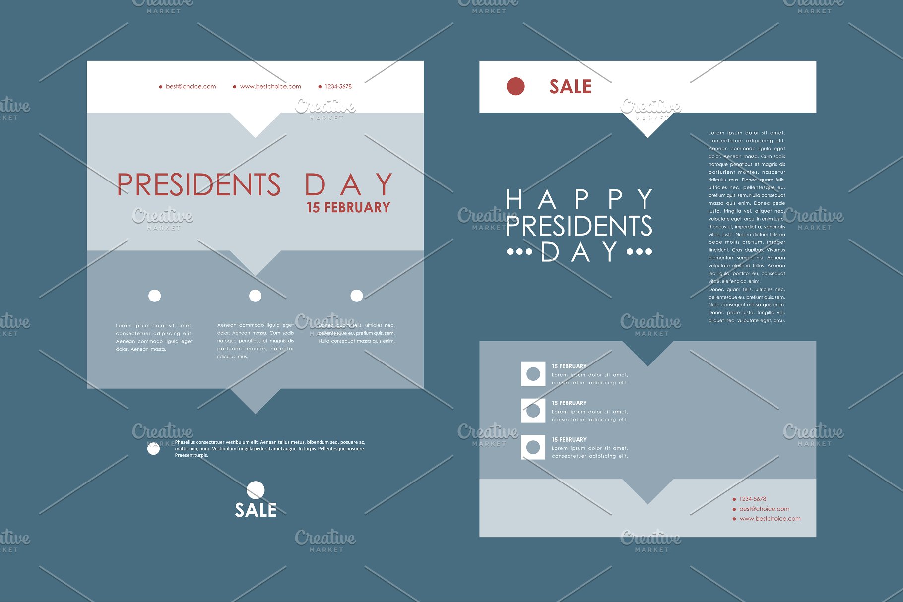 美国“总统日”主题小册子模板 President’s Day brochures插图8 美国“总统日”主题小册子模板 President’s Day brochures插图8
