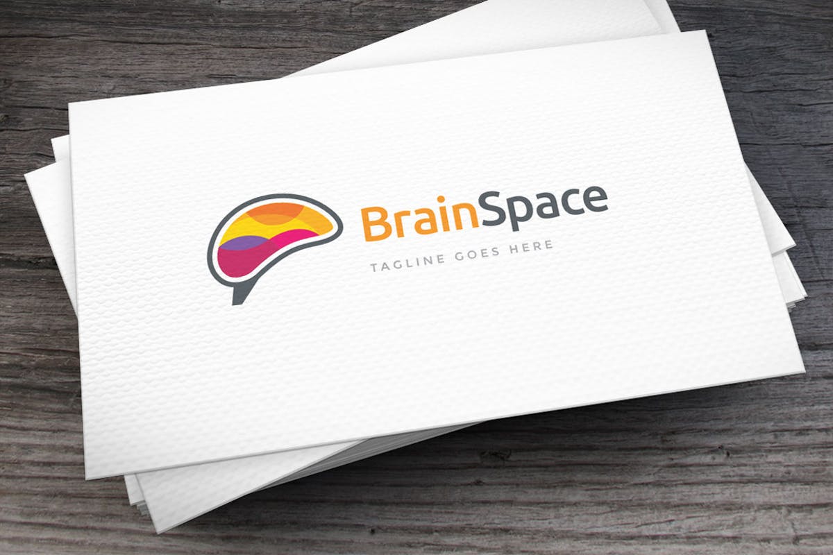 思维大脑教育企业Logo设计模板 Brain Space Logo Template插图