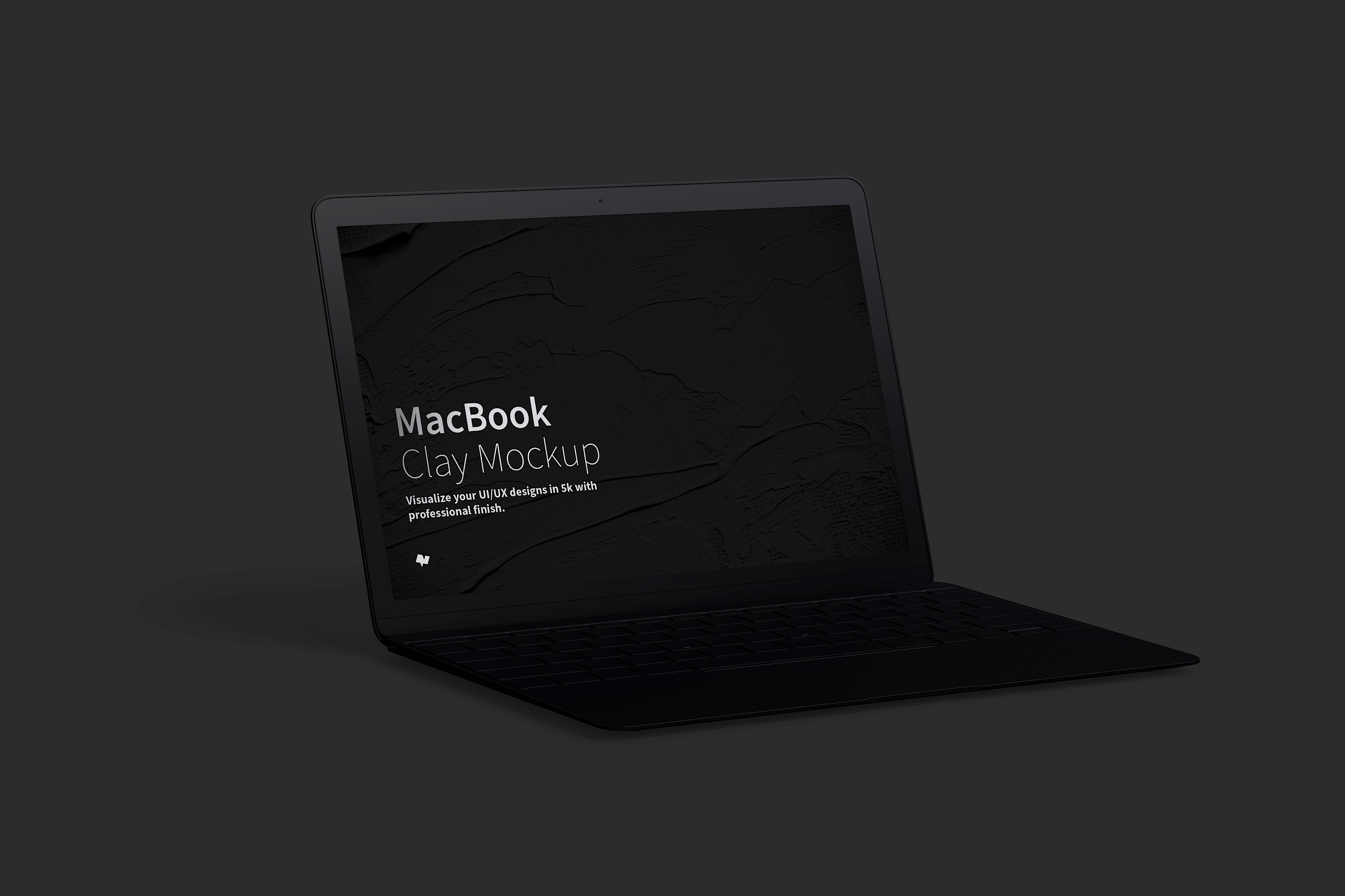 MacBook陶瓷黏土材质笔记本电脑UI设计预览左视图样机 Clay MacBook Mockup, Left View插图(3)