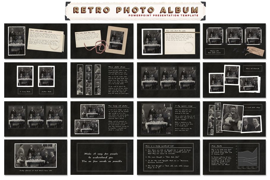 复古相册PPT模板 Retro Photo Album PPT Template插图(1)