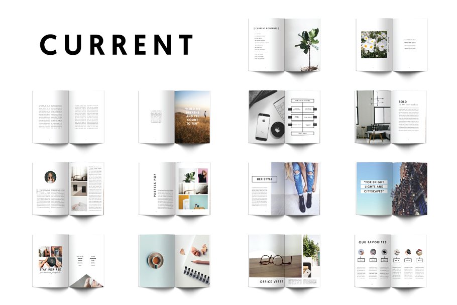 多用途设计杂志模板 Current Magazine插图(7)
