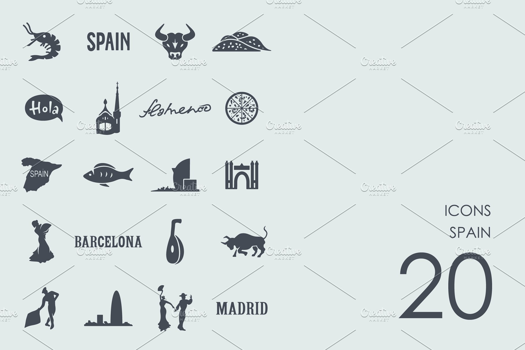 西班牙标志图标 Spain icons插图