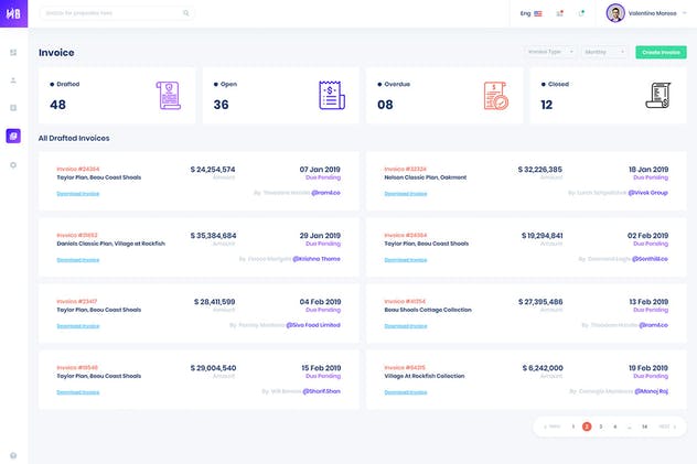 房地产中介销售管理后台仪表盘UI套件 Habikon – Real Estate Admin Dashboard Ui Kit插图(8)