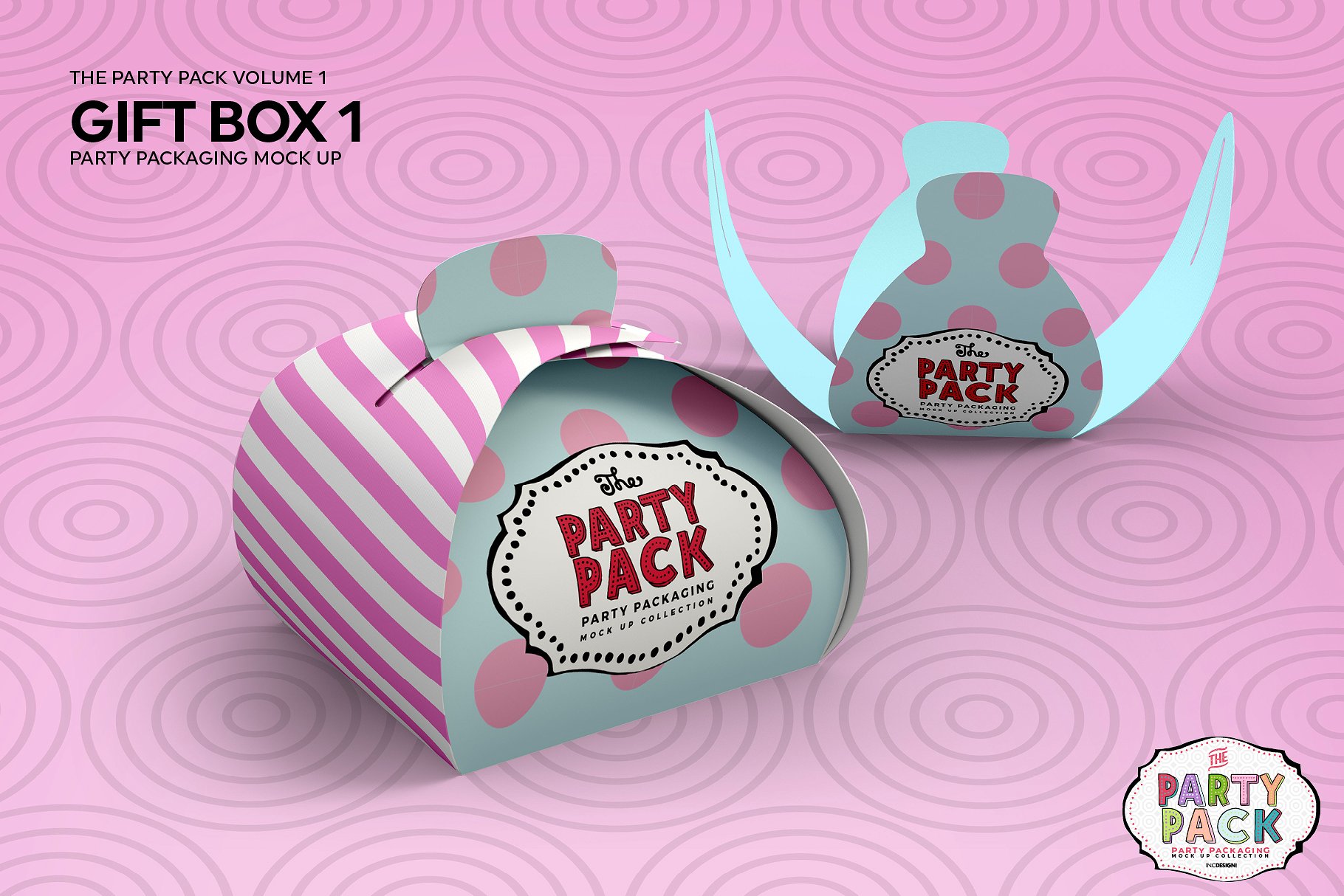 精致的礼品盒包装展示样机 Gift Box 1 Packaging Mockup [psd]插图(1)