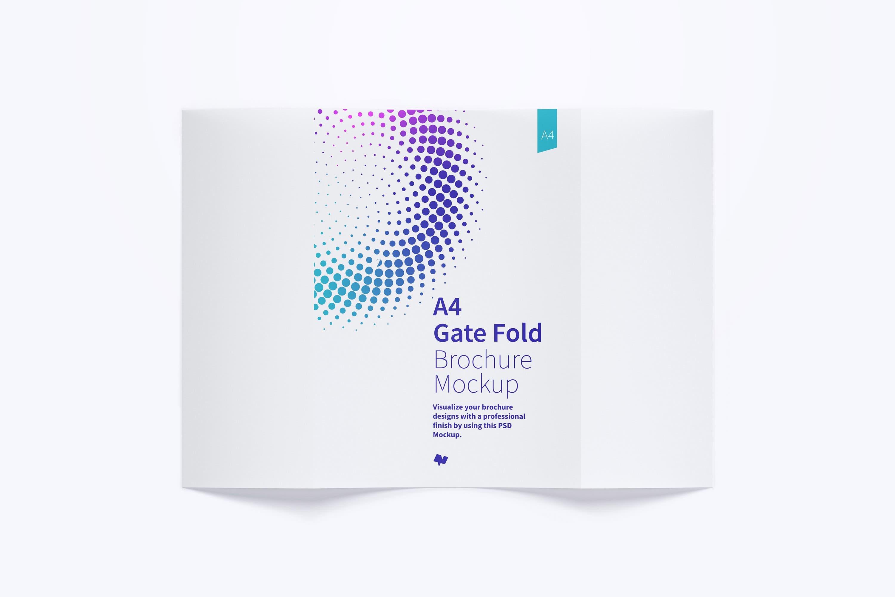 A4纸对开折页传单设计样机模板01 A4 Gate Fold Brochure Mockup 01插图(1)