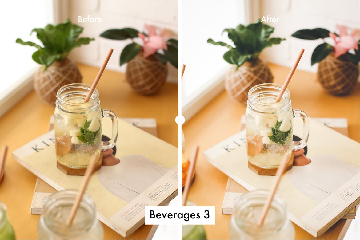 6款奶茶饮品摄影调色滤镜LR预设 6 Lightroom Preset for Beverages插图3