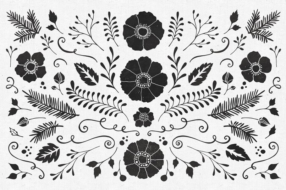 85款手绘素描花卉矢量素材 85 Hand Sketched Floral Vectors插图(1)
