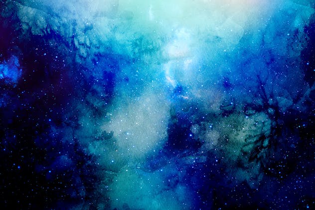 星空艺术水彩太空背景图片素材 Space Watercolor Backgrounds插图(2)