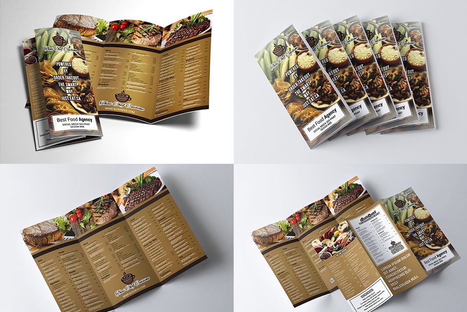 餐馆菜单折页传单模板 Restaurant Menu Trifold Bundle插图2