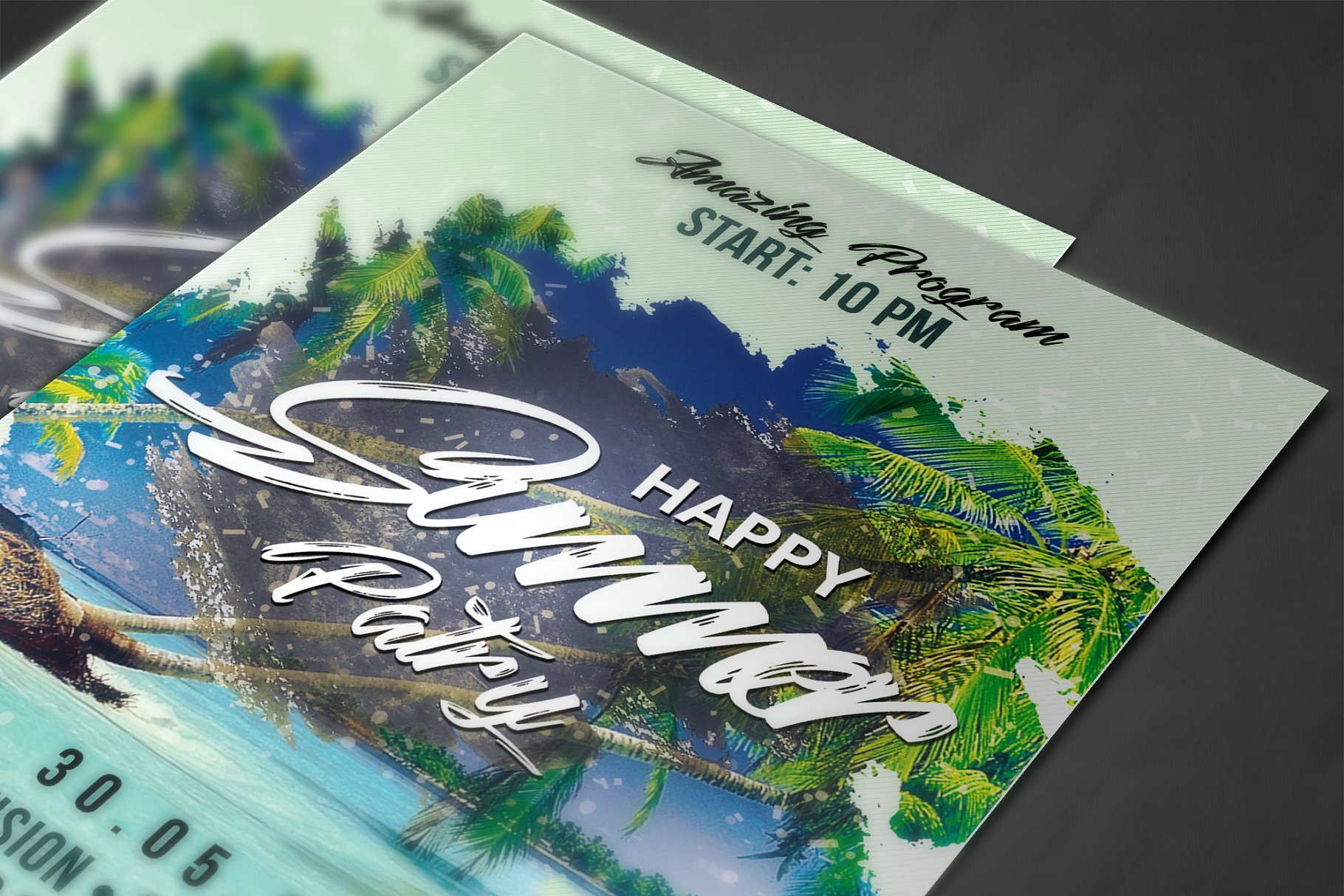 夏日海滩派对活动海报模板素材 Summer Party Flyer插图(3)