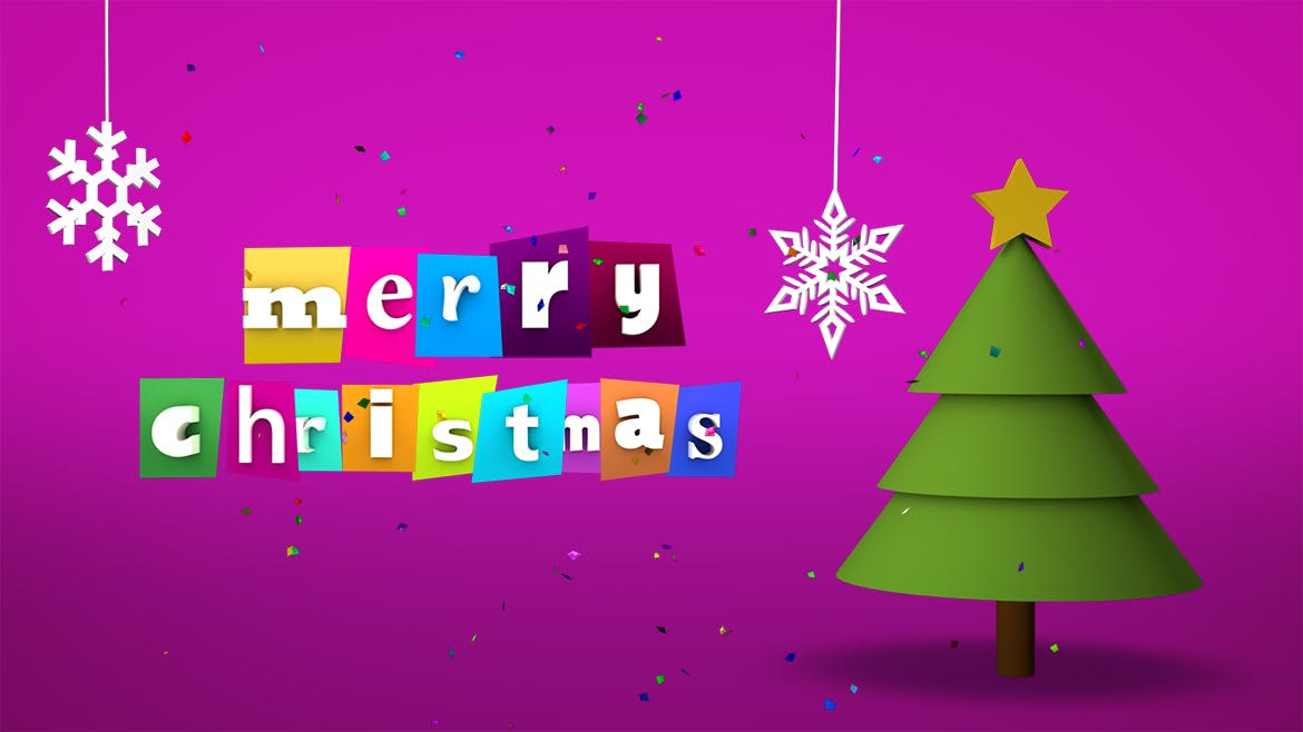 3D设计风格圣诞节主题背景PSD模板 Merry Christmas插图2