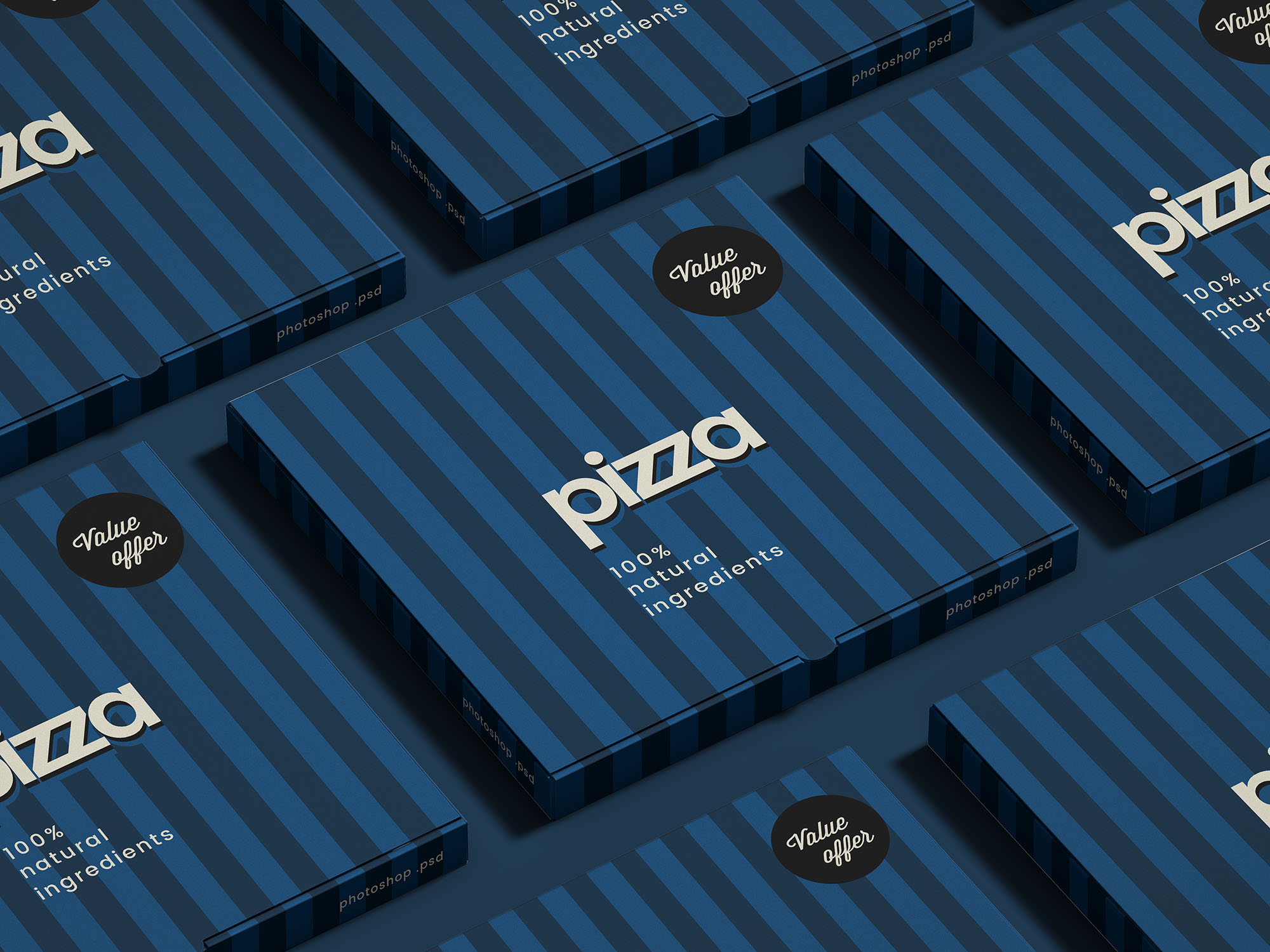 披萨盒包装外观设计效果图样机 Pizza Box Mockup插图(1)